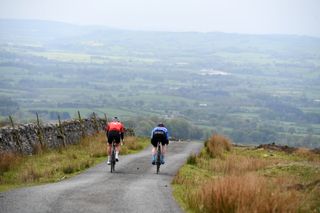 Two male cyclists on a bike ride