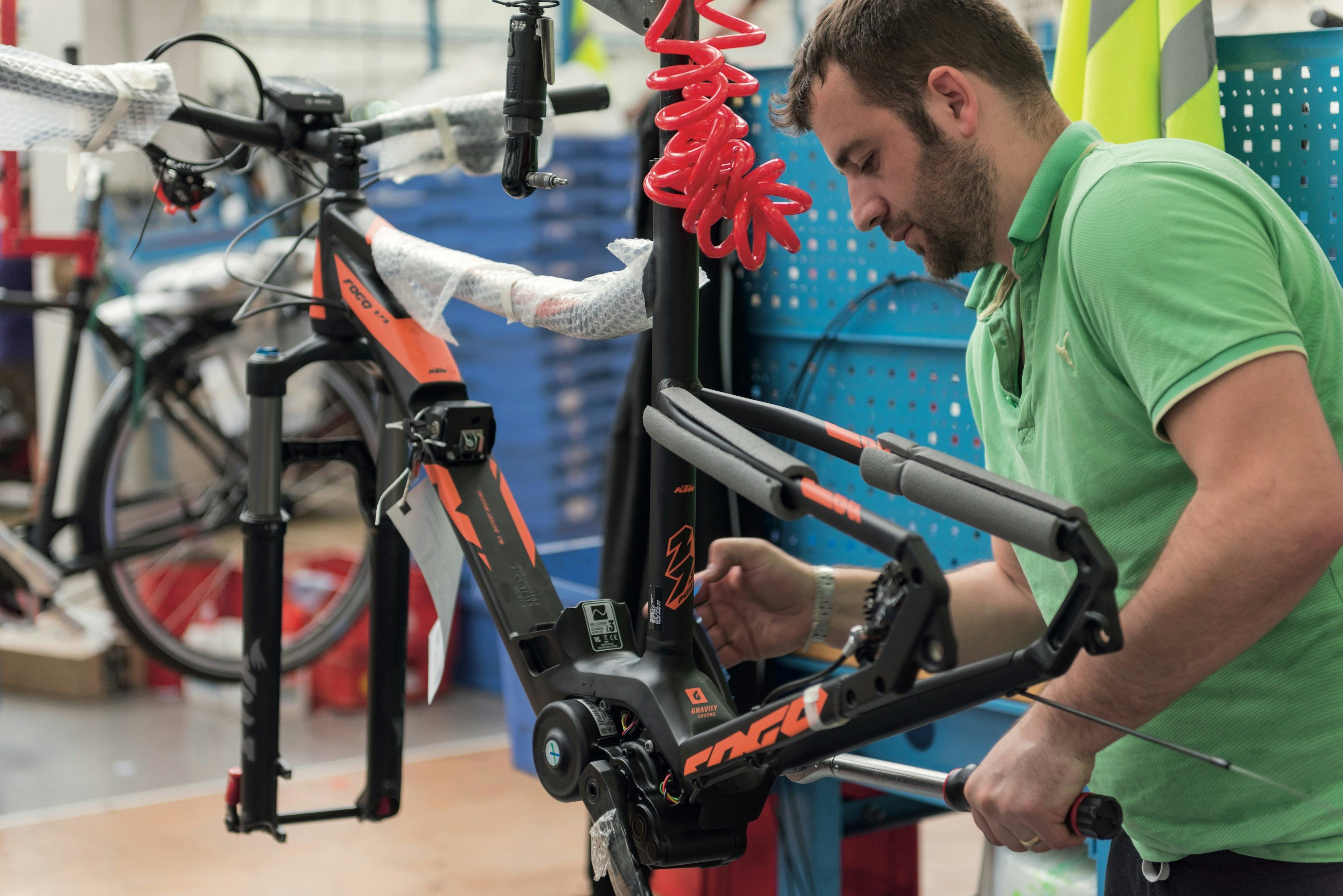 E-bike production at Austria’s biggest KTM Fahrrad. – Photo KTM Fahrrad