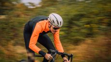 A rider wearing one of the best bike helmets. 