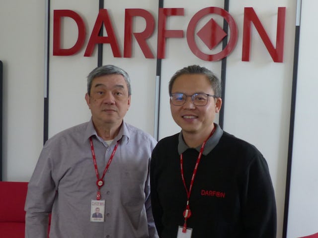 Darfon Europe總裁KS Hor（圖左）及營運總監Felix Tan合影。